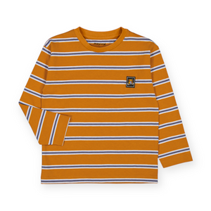 Mayoral Boys l/s Striped T-Shirt ~ Orange/Blue