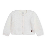 Carrement Beau Fuzzy Cable Knit Cardigan ~ White