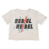 Rowdy Sprout Rebel Rebel Not Quite Crop s/s Tee 7-12 ~ Dirty White
