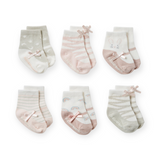 Elegant Baby Non Slip Maryjane Socks 6 Pack ~ Pink