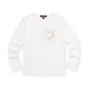 Imoga Ariana Embellished Jersey Bow Tee & Helen Mesh Skirt Set ~ Oatmeal/Gold