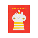 Egg Press Birthday Card ~ Birthday Kitty