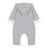 Petit Bateau Striped Hooded Coverall ~ White/Navy