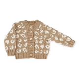 The Blueberry Hill Cheetah Knit Cardigan ~ Latte/Cream