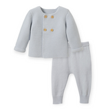 Elegant Baby Knit Cardigan & Pants Set ~ Blue
