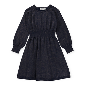 Molo Cameron Lurex Knit Dress ~ Navy Sky