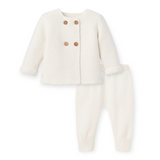 Elegant Baby Knit Cardigan & Pants Set ~ White