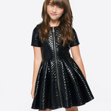 Hannah Banana Quilted Dress w/ Zipper ~ Black