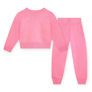 Billieblush Glittered Knit Pullover & Joggers Set ~ Pink
