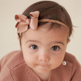 Elegant Baby Lacy Bow Headband Set ~ Neutral