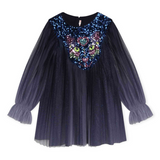 Billieblush Pleated Dress w/ Sequins ~ Navy