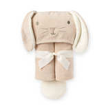 Elegant Baby Hooded Bath Wrap ~ Taupe Bunny