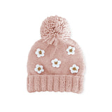 The Blueberry Hill Flowers Knit Baby Hat ~ Blush