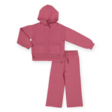 Mayoral Girls Knit Hoodie & Pants Set ~ Orchid