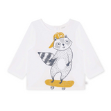 Carrement Beau Skater Raccoon T-Shirt  & Joggers Set ~ White/Blue