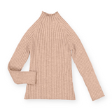 Mayoral Girls Ribbed Mock Neck Top ~ Blush