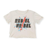 Rowdy Sprout Baby Rebel Rebel Not Quite Crop s/s Tee ~ Dirty White