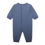 Carrement Beau Fleece Romper w/ Racoon Graphic ~ Blue