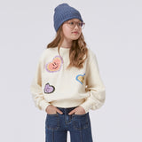 Molo Marge Sweatshirt w/ Sequin Patches ~ Heart Smiles