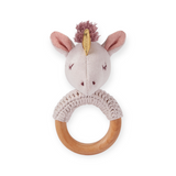 Elegant Baby Luna Unicorn Wooden Ring Rattle