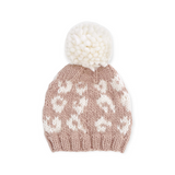 The Blueberry Hill Cheetah Knit Baby Hat ~ Blush/Cream