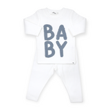Oh Baby! Baby Cable 2pc Set ~ White/Fog