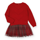 Mayoral Girls 2 in 1 Dress & Sweater Set ~ Red