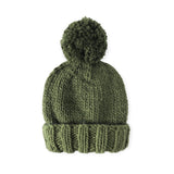 The Blueberry Hill Classic Knit Pom Baby Hat ~ Olive
