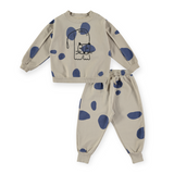 Babyclic Printed Sweatshirt & Sweatpants Set ~ Paint/Electric Blue