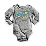 Rowdy Sprout Asbury Park l/s Onesie ~ Tri Grey