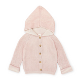 Tun Tun Rib Knit Hooded Cardigan ~ Pink