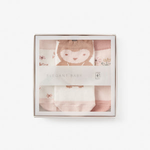 Elegant Baby Non Slip Socks 3pk ~ Owl