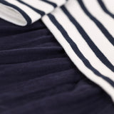 Petit Bateau l/s Striped Top Gauze Bottom Dress ~ Navy/White