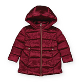 Mayoral Girls Long Hooded Puffer Coat ~ Raspberry