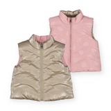 Mayoral Baby Girl Reversible Puffer Vest ~ Sepia/Blush