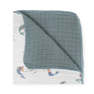 Little Unicorn Cotton Muslin Quilt ~ Mermaids
