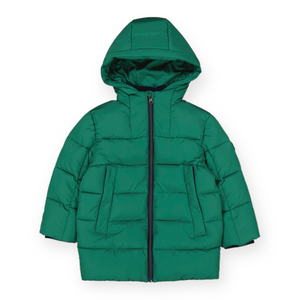 Mayoral Boys Long Hooded Puffer Coat ~ Green