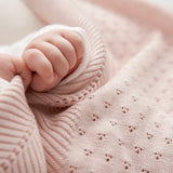 Elegant Pointelle Knit Baby Blanket ~ Pink