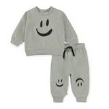 Molo Baby Disc Sweatshirt & Simeon Sweatpants Set ~ Grey Melange