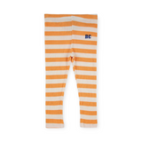 Bobo Choses Baby Puff Sleeve Top & Ribbed Leggings Set ~ Big Flower Pink/Yellow Stripe
