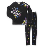 Appaman Girls Sofia Top & Printed Leggings Set ~ Tic Tac Toe