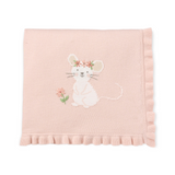 Elegant Baby Meadow Mouse Knit Blanket ~ Pink