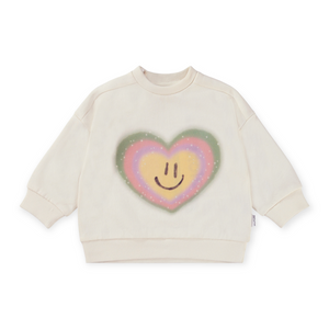 Molo Baby Dana Heart Sweatshirt ~ Pearled Ivory
