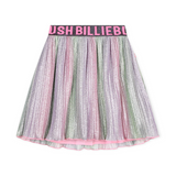 Billieblush l/s T-Shirt w/ Sequins & Metallic Pleated Skirt Set ~ Ivory/Multi
