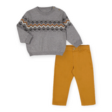 Mayoral Baby Boy Knit Sweater & Pants Set ~ Storm/Peanut