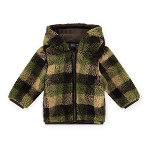 Babyface Baby Fleece Hooded Jacket ~ Jungle Plaid