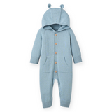Elegant Baby Hooded Knit Romper w/ Bear Ears ~ Blue