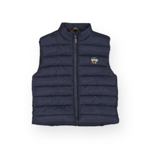 Mayoral Baby Boy l/s Cars Tee, Sweatpants & Puffer Vest Set ~ Navy/White/Olive