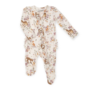 Angel Dear 2 Way Ruffle Zipper Footie ~ Pretty Woodland