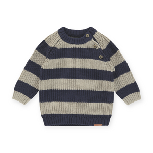 Babyface Baby Knit Sweater ~ Dark Royal Stripe